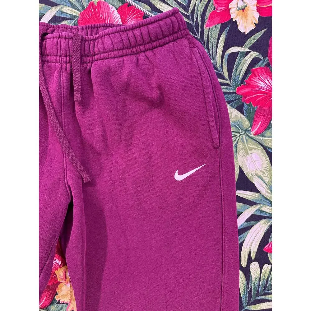 Nike Burgundy White Swoosh Sweatpants Size Medium